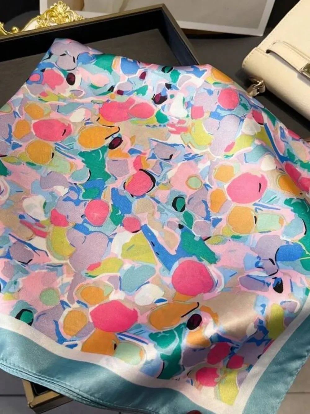 Colorful Abstract Print Scarf S162 - Picture 2 of 6